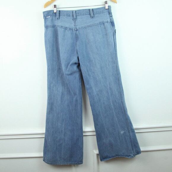 Vintage 70s Hang Ten Men's Bell Bottom Jeans Flares 33M 34 x 31 actual Blue - Picture 7 of 14